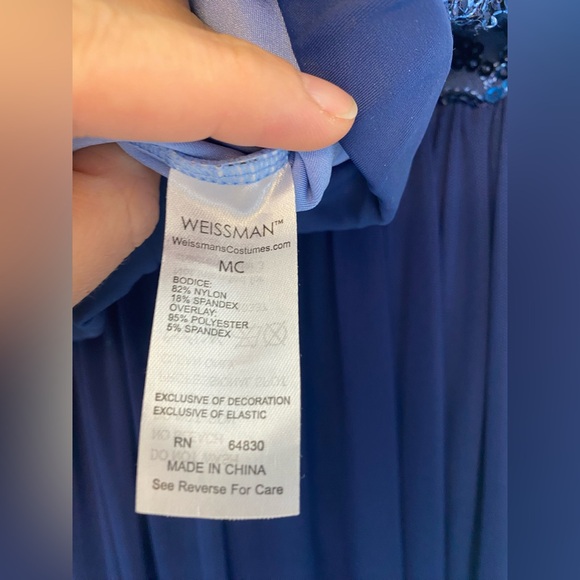 WEISSMAN solo Dance Costume 2 piece navy blue sequin Guiltfree 10337 MC child - Picture 5 of 11